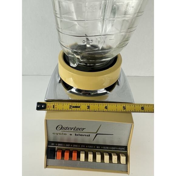 VTG Oster "Osterizer" Cycle Blend 9 Speed Blender Yellow & Chrome Retro Kitchen - Picture 4 of 6
